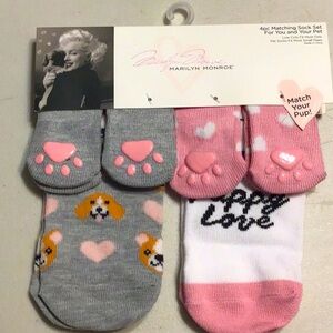 ❤️‍🔥SALE-NWT Marilyn Monroe Match Your Pet Socks 🐶 Set for You & Your Dog